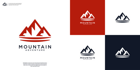 Abstract mountain logo design template