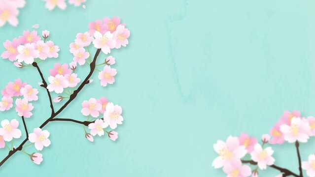 桜のループアニメーション 水色
