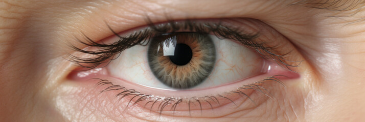 Fototapeta premium Close-up of Human Eye with Detailed Iris.