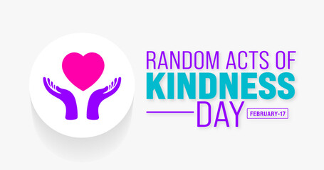 February is Random Acts of Kindness Day background template. Holiday concept. use to background, banner, placard, card, and poster design template with text inscription and standard color. vector 