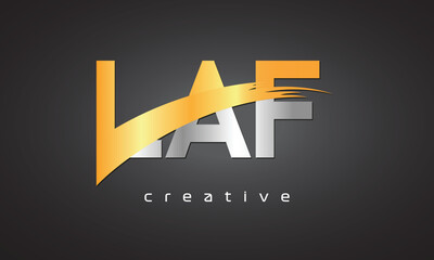 LAF Creative letter logo Desing with cutted