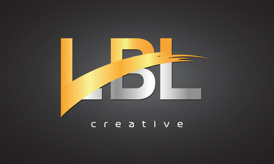 LBL Creative letter logo Desing with cutted