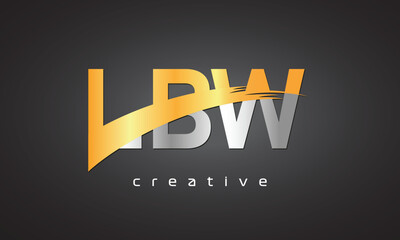 LBW Creative letter logo Desing with cutted