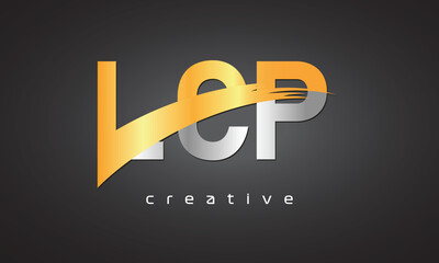 LCP Creative letter logo Desing with cutted