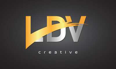 LDV Creative letter logo Desing with cutted