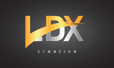 LDX Creative letter logo Desing with cutted