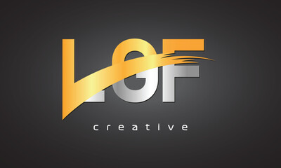 Naklejka premium LGF Creative letter logo Desing with cutted