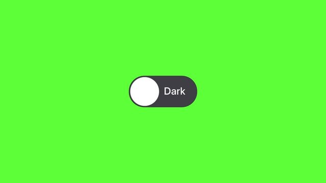 4K motion graphics animation of light mode and dark mode switch icon on chroma key green screen background.