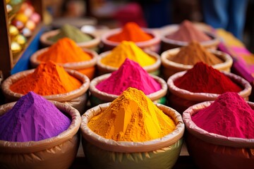 Vibrant traditional indian holi colors 