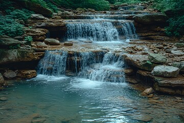 Naklejka premium Clean water source, creek in the forest