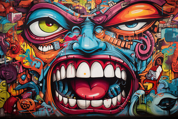 graffiti painted face
