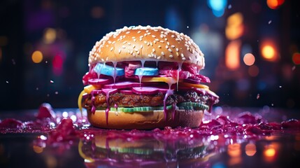 burger - obrazy, fototapety, plakaty