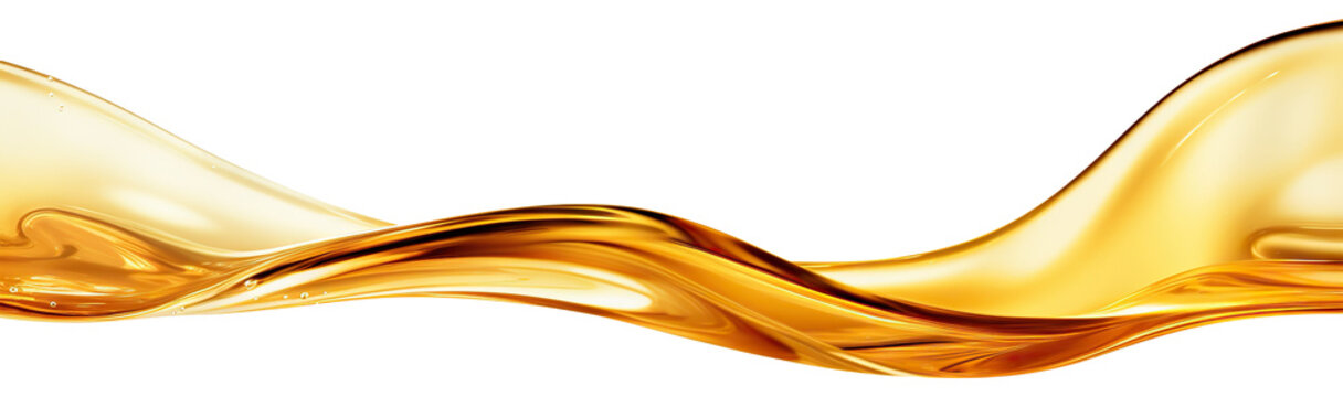 Golden oil splash cut out