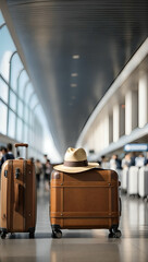 suitcase, hat, travel, impression, vacation, luggage, flight, holidays, vacation, freedom