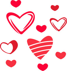 Pink hearts doodle decorative design