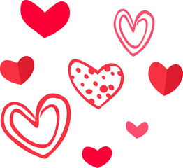 Pink hearts doodle decorative design