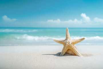 Fototapeta na wymiar seashell on the beach, AI generated