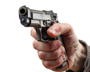 hand holding a gun