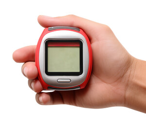 Pedometer holds in hand png on a transparent background