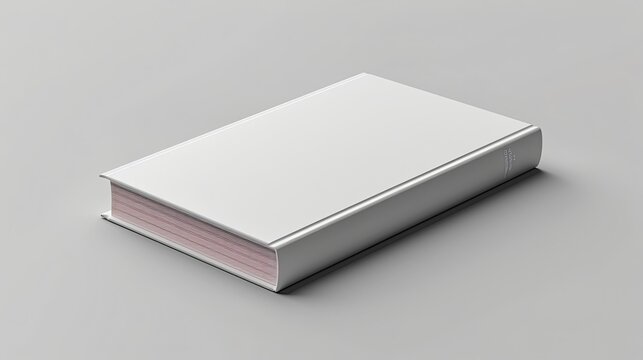 Book mockup image on gray table, digital menu concept.