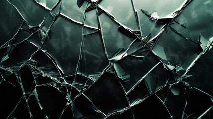 An abstract design of black shattered geometric shapes and textures.