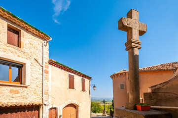 Calvaries in the village of Arboras, in Haut Languedoc, in Occitanie, France