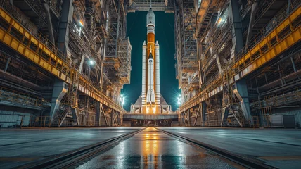 Fotobehang A rocket waiting to launch into space © Creative-Touch
