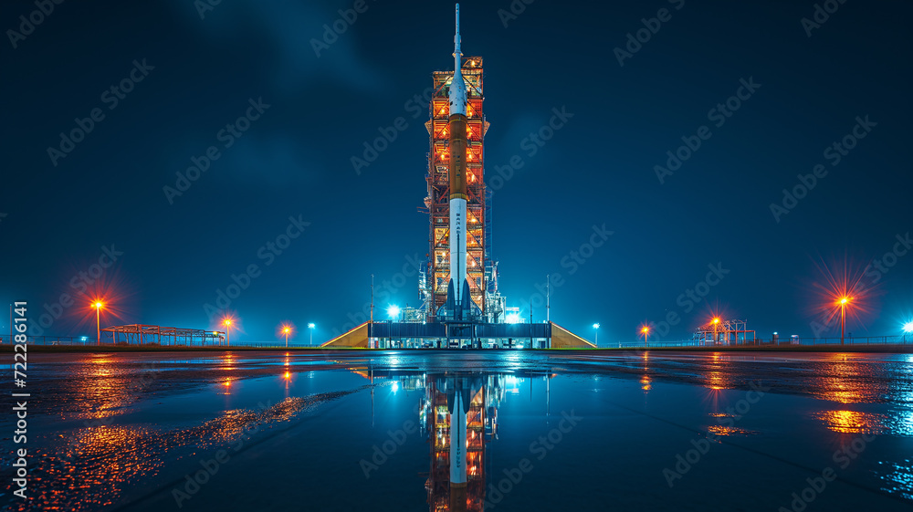 Canvas Prints A rocket waiting to launch into space