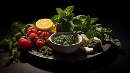 Nutritious Veggie Delight with Flavorful Pesto Sauce