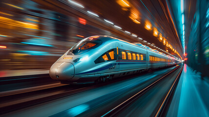 Transportation by high-speed train, metro and surface speed vehicles... Trains and train stations...