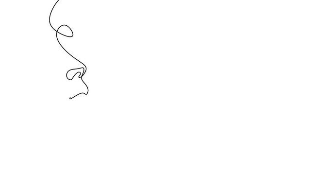 Continuous line beautiful woman line art illustration
