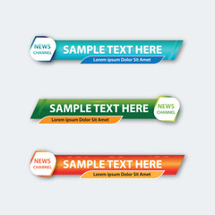 colorful lower thirds set template vector. modern, simple, clean style.sport game in Television, Video and Media.

