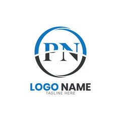 Abstract initial letter P and N logo, usable for branding and business logos, 
