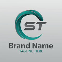ST icon logo design. TS elegant and Professional letter icon design on background.

