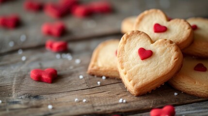 Fototapeta na wymiar Valentines day heart shaped cookies