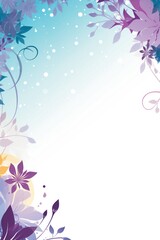 Obraz na płótnie Canvas colorful blank area pastel frame with colorful flower broder pattern