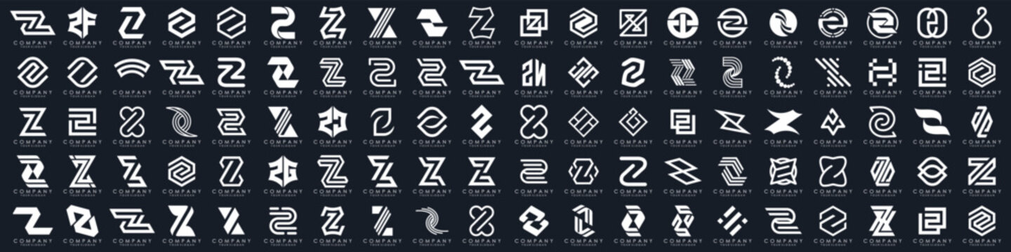 collection abstract letter Z logo design. modern logotype Z design with white color. vector illustration