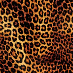 Seamless leopard skin fur pattern, animal skin texture. Generative ai