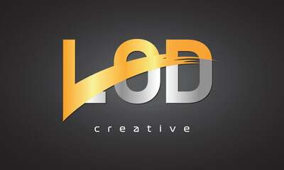 LOD Creative letter logo Desing with cutted - obrazy, fototapety, plakaty
