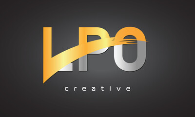 LPO Creative letter logo Desing with cutted