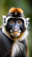 Obraz premium Emerald Eyes, Soul Whispers: Wild Gaze Pierces, Mossy Fur Glows, Nature's Majesty Dances in a Primordial Glance. Whispers of Stone, Ancient Echo: Fur-Cloaked Wisdom, Granite Gaze