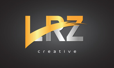 LRZ Creative letter logo Desing with cutted	