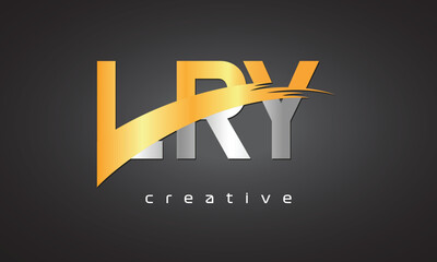 LRY Creative letter logo Desing with cutted	