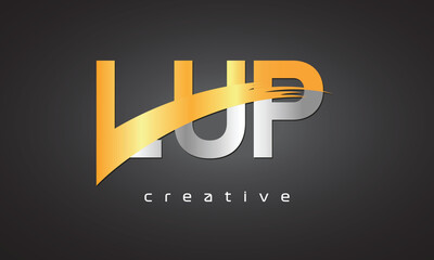 LUP Creative letter logo Desing with cutted	