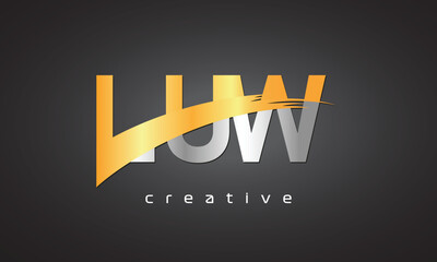 LUW Creative letter logo Desing with cutted	