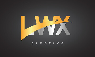 LWX Creative letter logo Desing with cutted