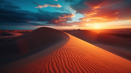 Fototapeta na wymiar Desert sand dunes with sunset