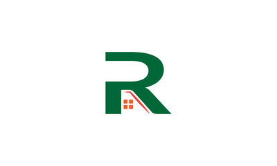R Home Logo Vector element. Initial logo template design.