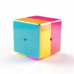 Obraz premium cube isolated on white background