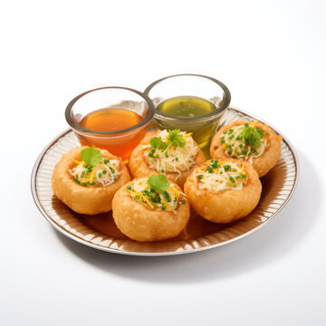 Indian fast food called panipuri or golgappa.
